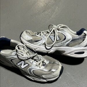 New Balance Classic White and Gray Running Shoes